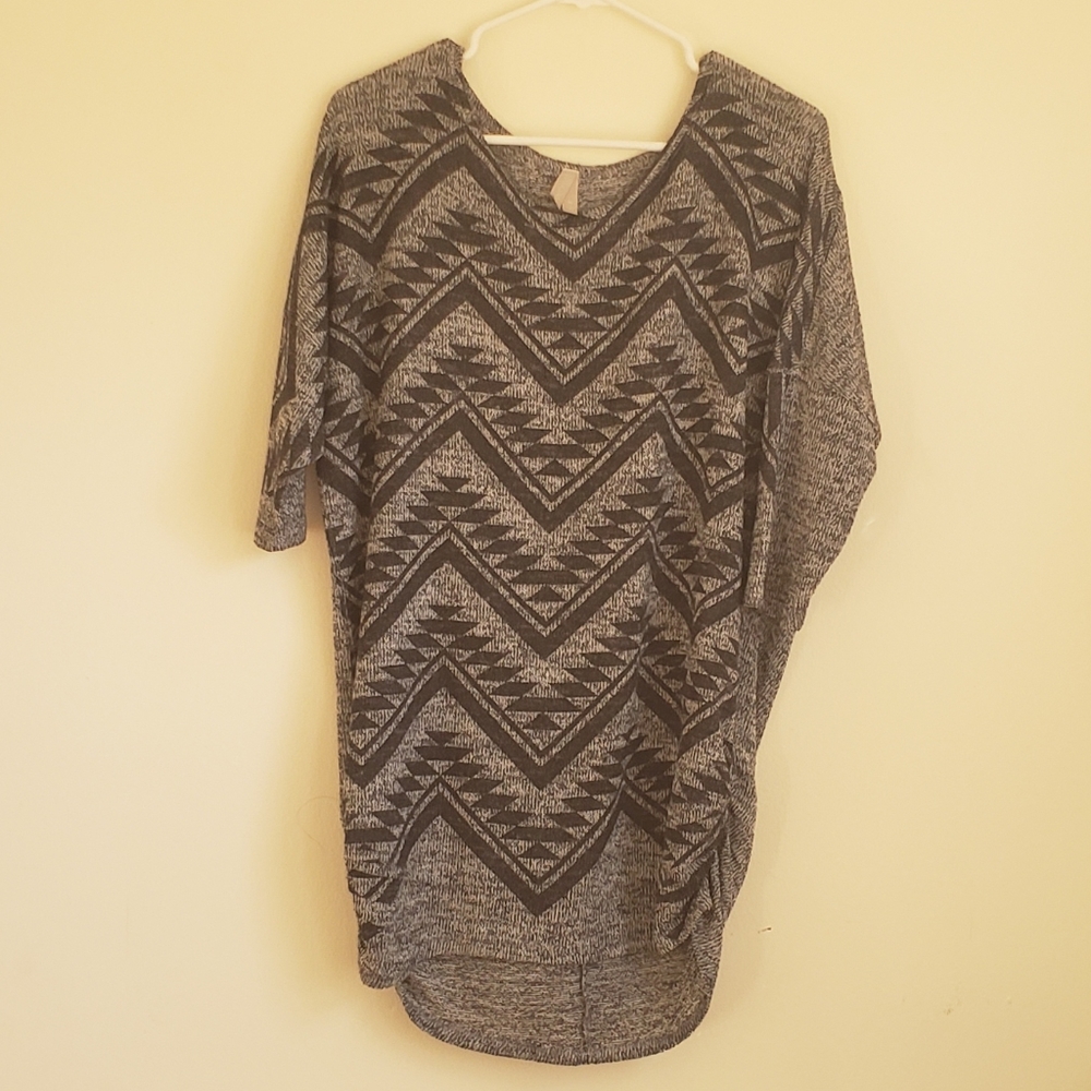 Grey and Black Aztec Sweater Dress
